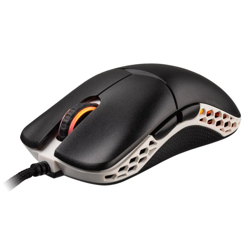 Ducky Feather Black & White pelė žaidimams su Huano Switch