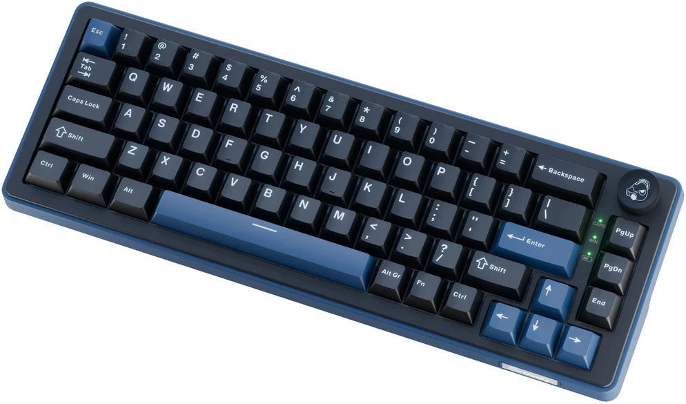 Ducky OK-M 65 žaidimų klaviatūra, 65%, Hot-Swappable, RGB, ANSI – KTT Wine raudoni jungikliai