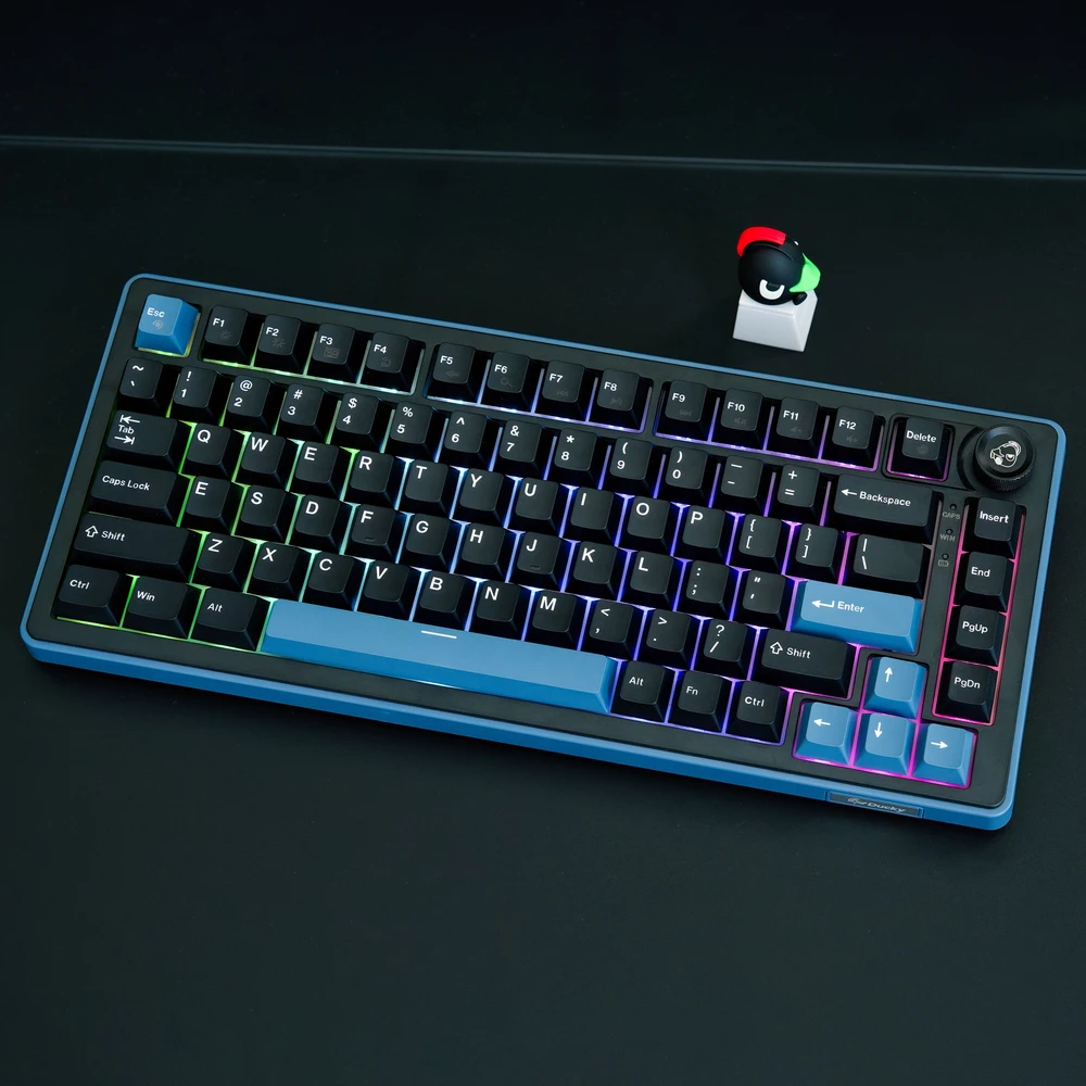 Ducky OK-M 75 žaidimų klaviatūra, 75%, Hot-Swappable, RGB, ANSI – KTT Baby Mėlyni jungikliai