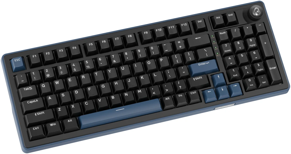 Ducky OK-M 98 žaidimų klaviatūra, 98 %, Hot-Swappable, RGB, ANSI – KTT Wine raudoni jungikliai