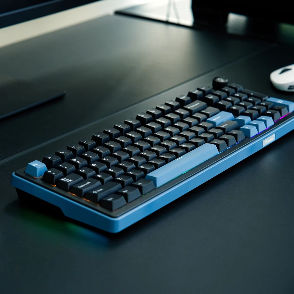 Ducky OK-M 98 žaidimų klaviatūra, 98 %, Hot-Swappable, RGB, ANSI – KTT Wine raudoni jungikliai