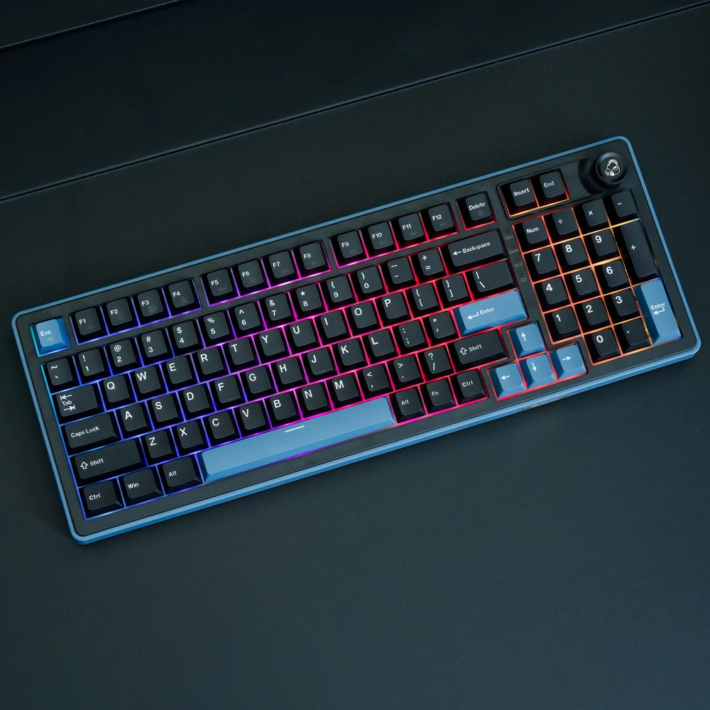 Ducky OK-M 98 žaidimų klaviatūra, 98 %, Hot-Swappable, RGB, ANSI – KTT Wine raudoni jungikliai