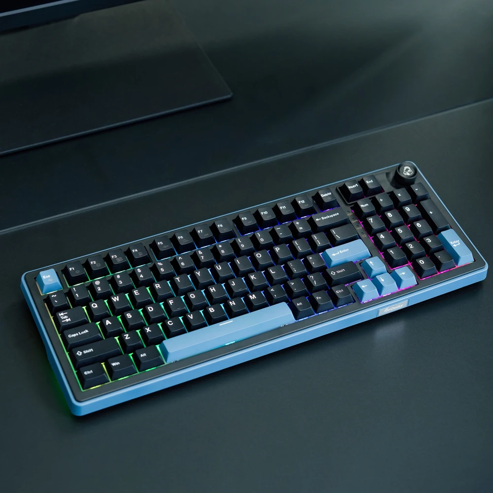 Ducky OK-M 98 žaidimų klaviatūra, 98 %, Hot-Swappable, RGB, ANSI – KTT Wine raudoni jungikliai