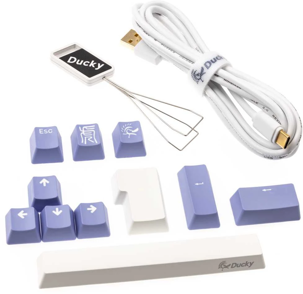 Klaviatūra Ducky One 2 Pro Mini Baltas Edition Klaviatūra žaidimams RGB LED - Cherry Raudona