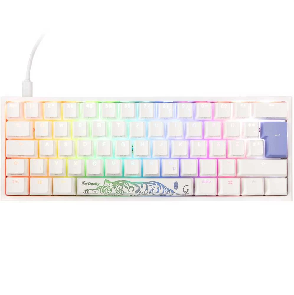Klaviatūra Ducky One 2 Pro Mini Baltas Edition Klaviatūra žaidimams RGB LED - Cherry Raudona