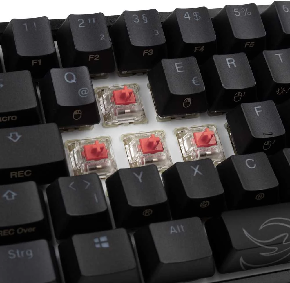 Klaviatūra Ducky One 2 Pro Mini Cherry Silent Raudona (DKON2061ST-SDEPDAZT2)