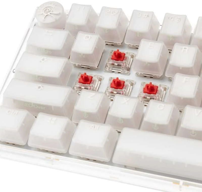 Klaviatūra Ducky one 3 Aura balta mini raudona (US)