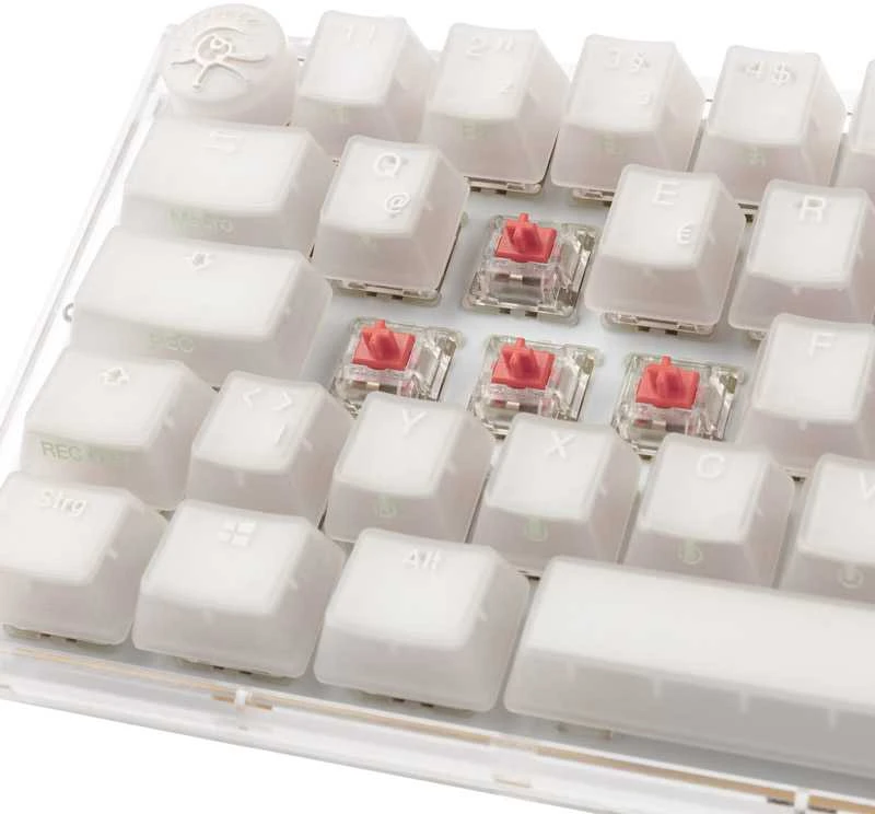 Klaviatūra Ducky One 3 Aura Mini MX-Silent-Raudona Balta (DKON2161ST-SDEPDAWWWWC1)