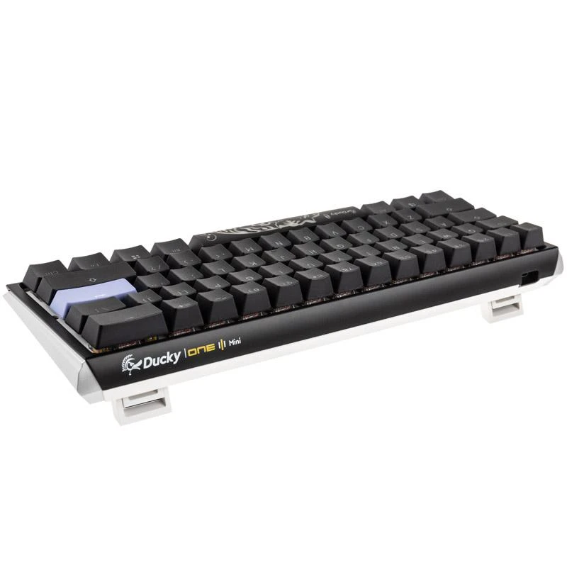 Ducky One 3 Classic Juodas/Baltas Mini žaidimų klaviatūra, RGB LED – MX-Speed-Sidabrinis US išdėstymas