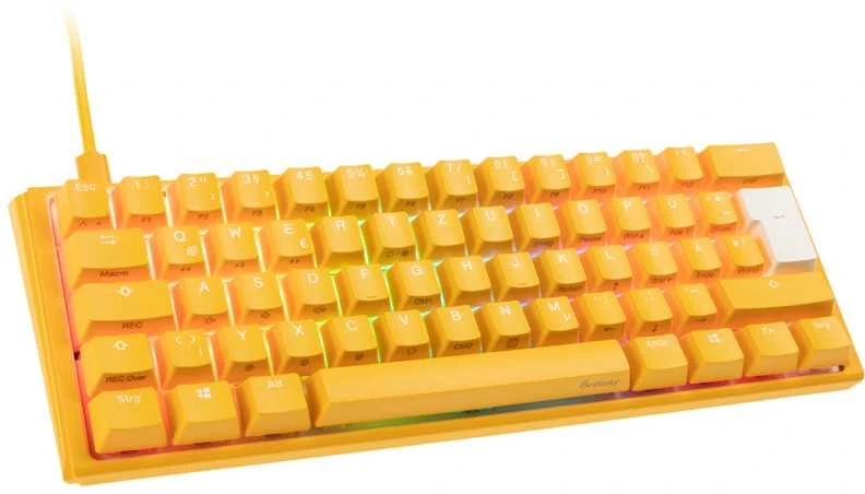 Ducky One 3 geltona mini žaidimų klaviatūra, RGB LED - MX Speed Sidabrinis