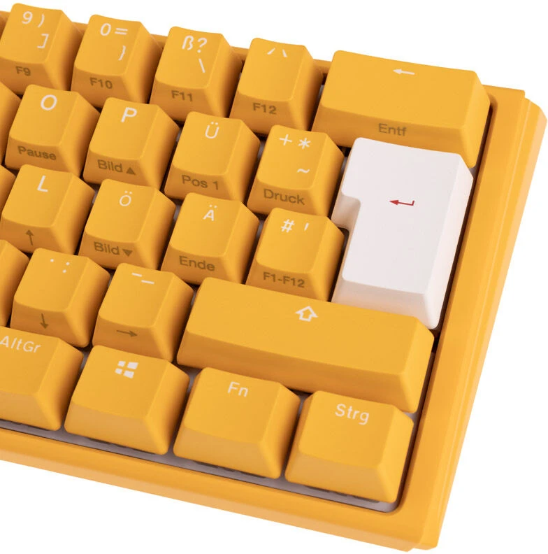 Ducky One 3 Geltona Mini klaviatūra žaidimams, RGB LED – MX–Juodas – DE išdėstymas
