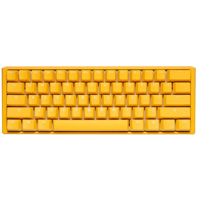 Ducky One 3 geltona mini žaidimų klaviatūra, RGB LED – MX-Silent-Raudona