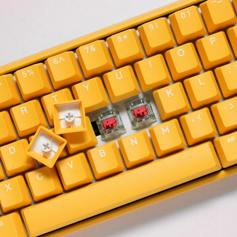 Ducky One 3 geltona mini žaidimų klaviatūra, RGB LED – MX-raudona