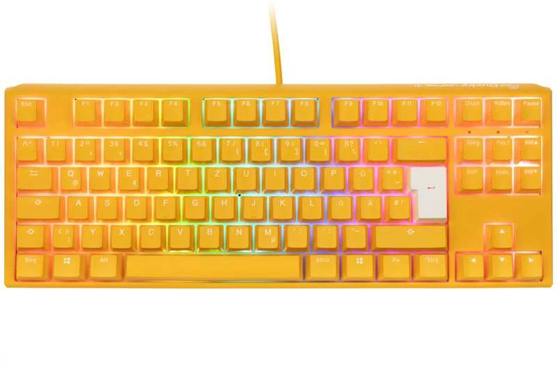 Ducky One 3 Geltona TKL Klaviatūra žaidimams, RGB LED - MX-Silent-Raudona