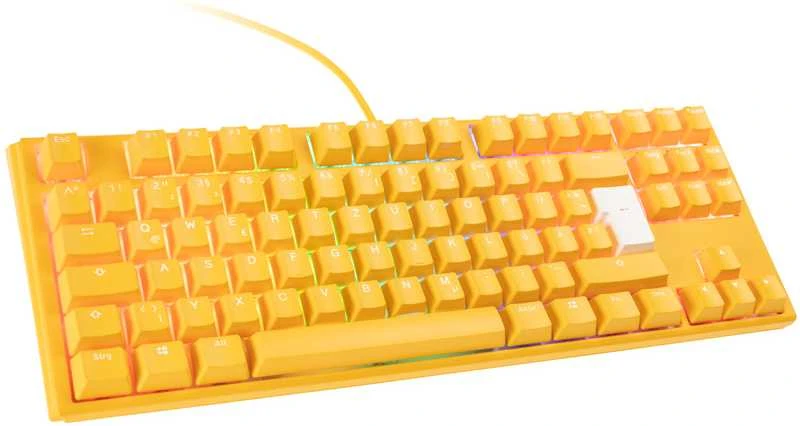 Ducky One 3 Geltona TKL Klaviatūra žaidimams, RGB LED - MX-Silent-Raudona