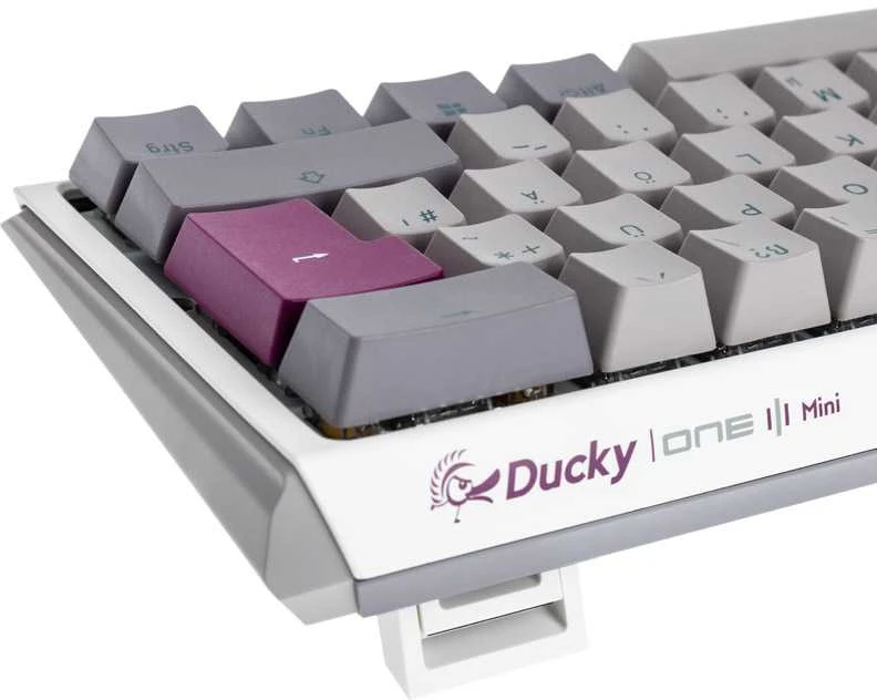 Ducky One 3 Mist Pilkas Mini Klaviatūra žaidimams, RGB LED - MX-Silent-Raudona