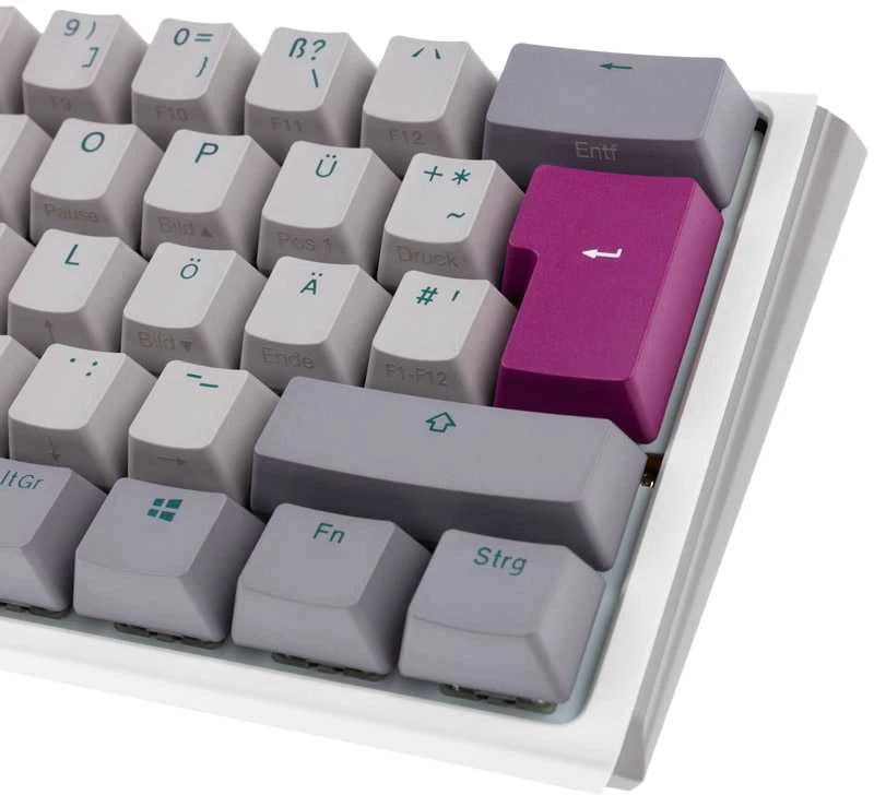Ducky One 3 Mist Pilkas Mini Klaviatūra žaidimams, RGB LED - MX-Silent-Raudona