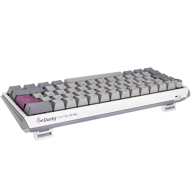 Ducky One 3 Mist Pilkas Mini klaviatūra žaidimams, RGB LED – MX–Raudona – DE išdėstymas