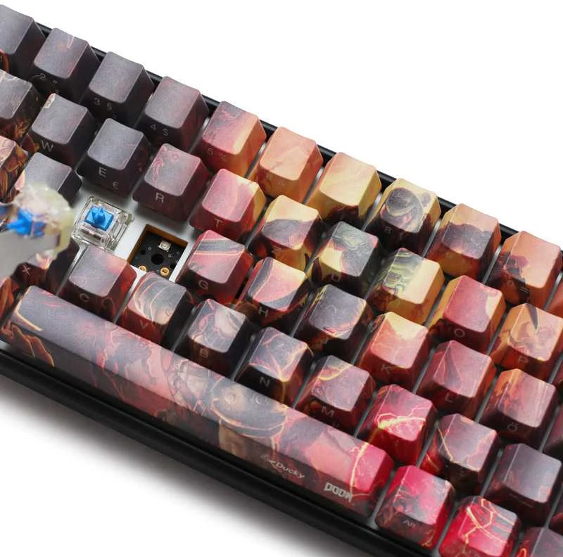 Mėlyna Ducky x Doom One 3 SF Klaviatūra žaidimams, RGB LED - MX-Mėlyna