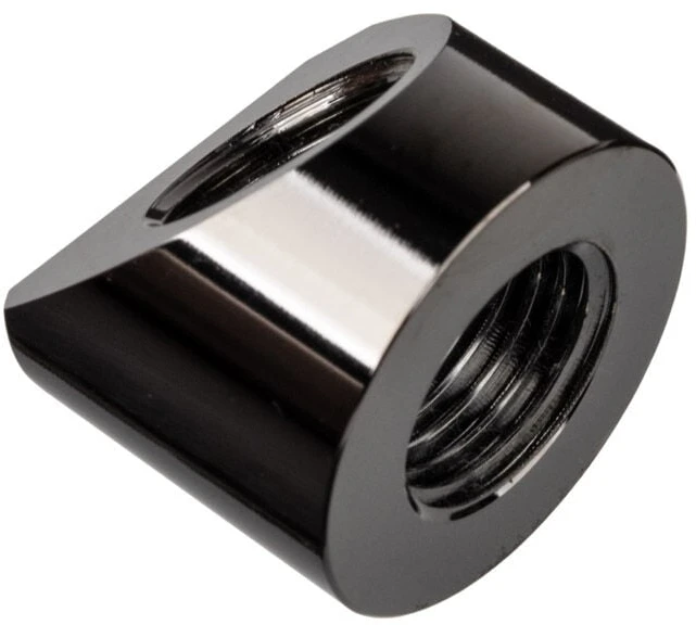 Ek Water Blocks EK Vanduo Blocks EK Vanduo Blocks EK-Quantum sukimo momento adapteris 45 laipsnių G1/4 colio moteriškas į G1/4 colio moterišką – juodas nikelis