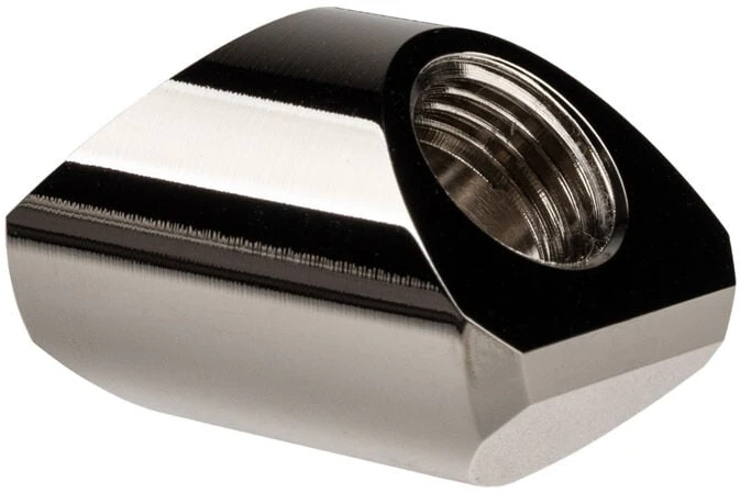 Ek Water Blocks „Ek Vanduo Blocks EK Vanduo Blocks EK-Quantum“ sukimo momento adapteris, 90 laipsnių, G1/4 colio moteriškas - G1/4 colio moteriškas, su nikeliu