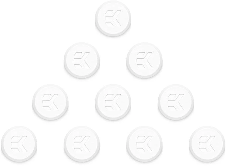 Ek Water Blocks „Ek Vanduo Blocks“ EK „Vanduo Blocks“ EK-Quantum sukimo momento kamščio dangteliai, 10 vnt. pakuotė, balti