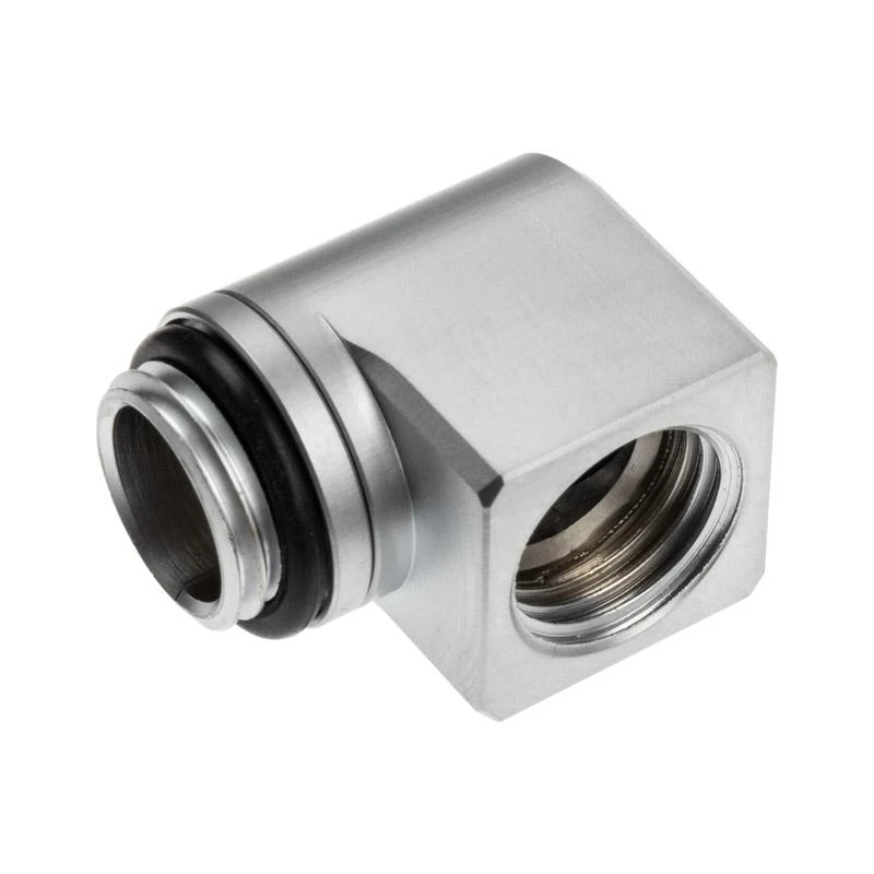 Ek Water Blocks „Ek Vanduo Blocks EK Vanduo Blocks EK-Torque Micro“ adapteris, 90 laipsnių, G1/4 colio kištukas į G1/4 colio kištuką, pasukamas, matinio titano spalvos