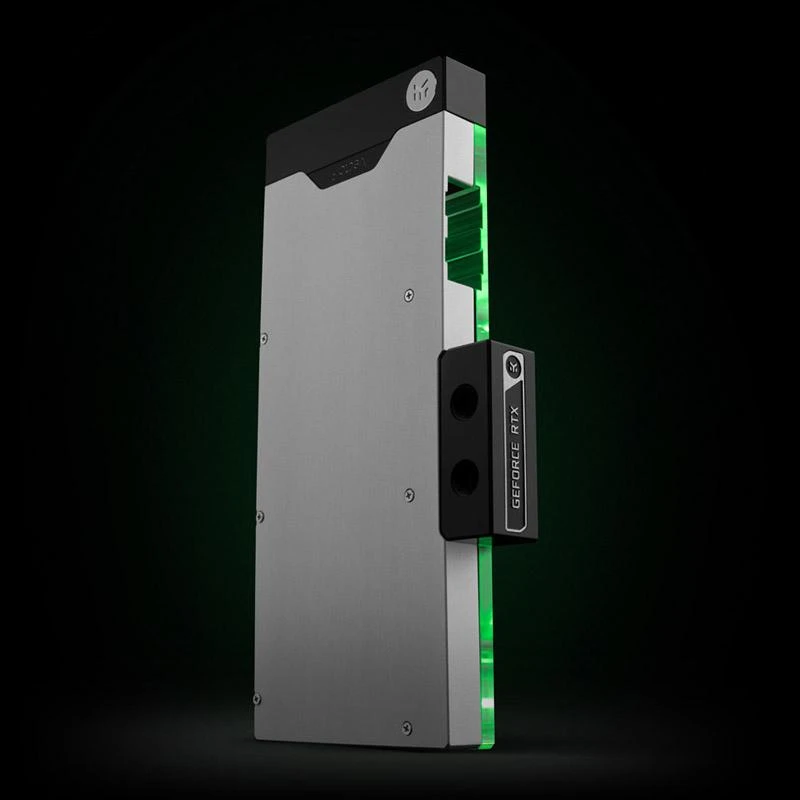 EK-Quantum Vector² GPU blokas su žaliu šviesos efektyvumu