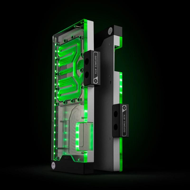 EK-Quantum Vector² FTW3 backplate su žaliu LED apšvietimu