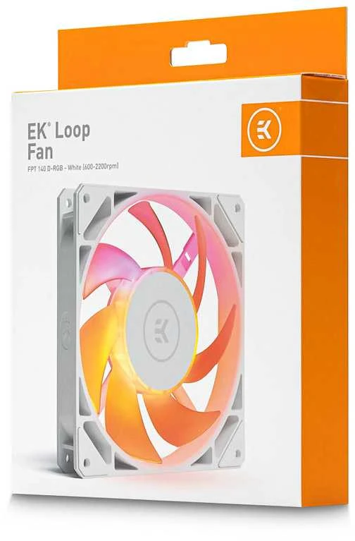 Ek Water Blocks Ek Vanduo Blocks EK Vanduo Blocks EK-Loop FPT 140er DRGB PWM korpuso ventiliatorius, 600-2200U/min – baltos spalvos