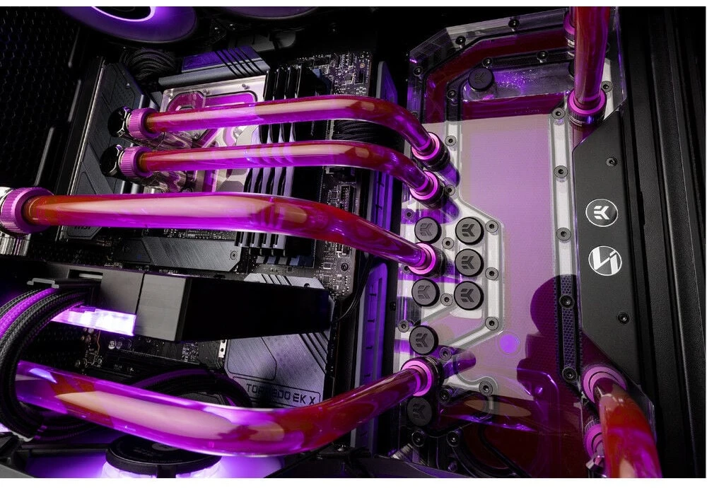 Ek Water Blocks „Ek Vanduo Blocks EK Vanduo Blocks EK-Mana G2 PC-O11D EVO ARGB“ paskirstymo plokštė, D5, D-RGB (akrilinis)