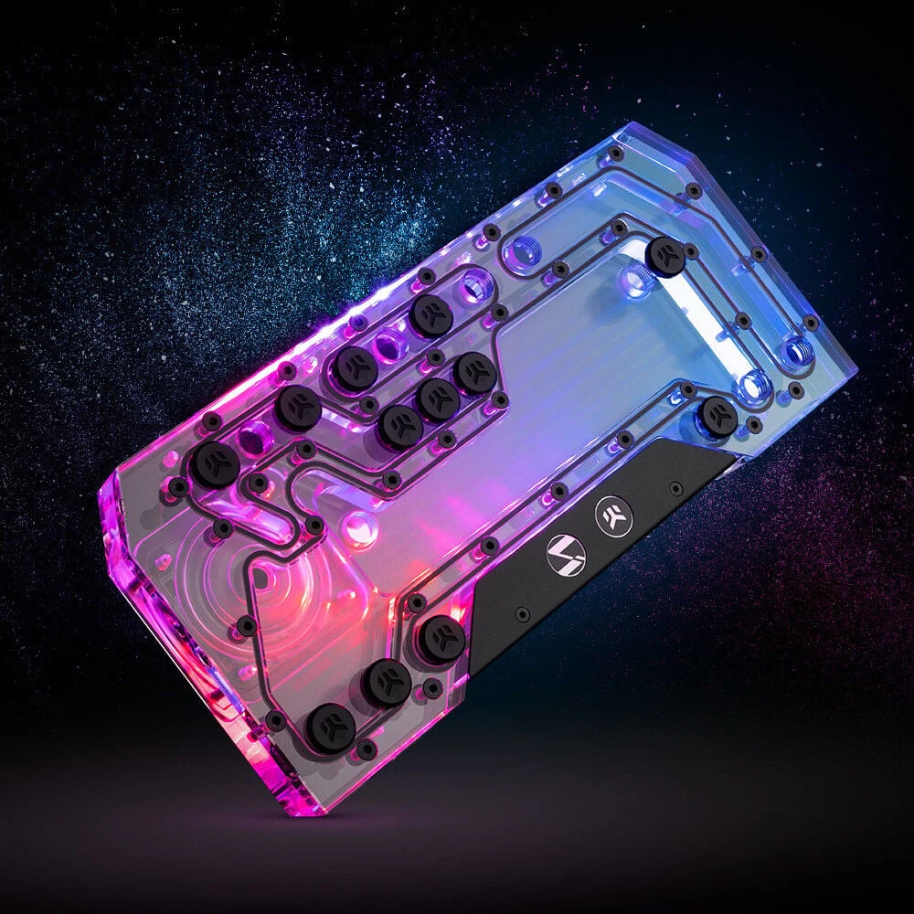 Ek Water Blocks „Ek Vanduo Blocks EK Vanduo Blocks EK-Mana G2 PC-O11D EVO ARGB“ paskirstymo plokštė, D5, D-RGB (akrilinis)