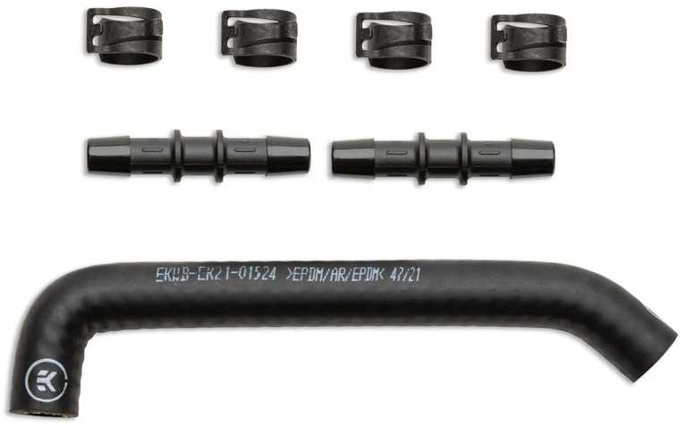 Ek Water Blocks Ek Vanduo Blocks EK Vanduo Blocks EK Vanduo Blocks EK-Pro Tubing 17/10mm, Reinforced, EPDM, Preformed 45°/90° - juodas