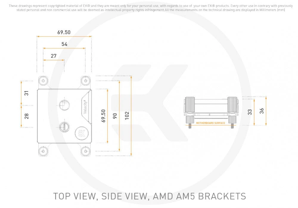 Ek Water Blocks Ek Vanduo Blocks EK Vanduo Blocks EK-Quantum Velocity³ 1700/1851/AM5 – Acetalas