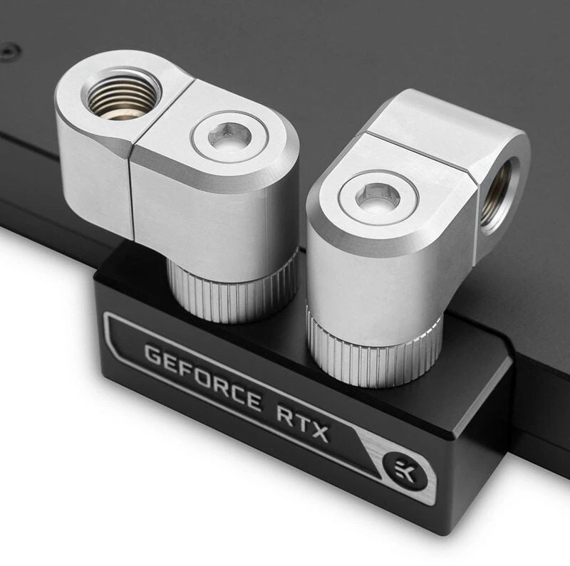 Ek Water Blocks „Ek Vanduo Blocks“ EK „Vanduo Blocks“ EK-Quantum Torque G1/4 colio dvigubas prailginimas, pasviręs, MF 21 colio, satininis titanas
