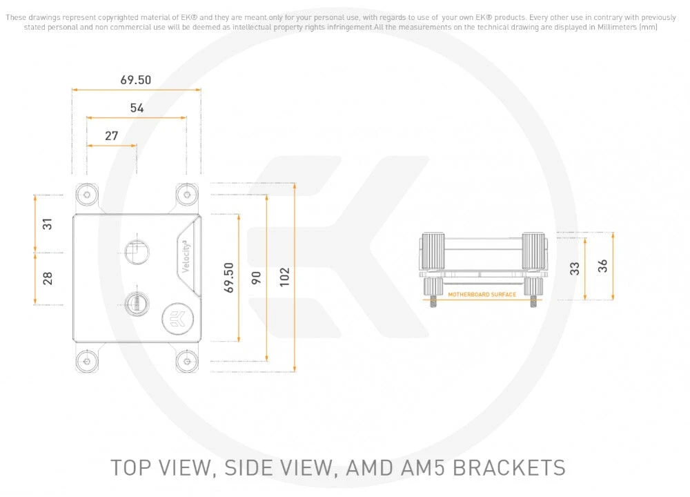 Ek Water Blocks Ek Vanduo Blocks EK Vanduo Blocks EK-Quantum Velocity³ 1700/1851/AM5 – baltas