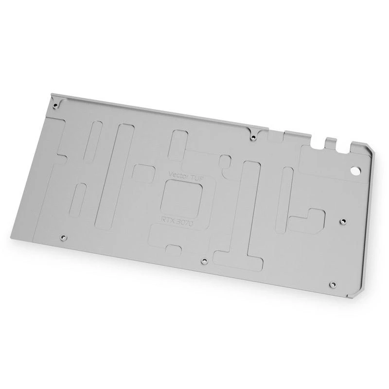 EK-Quantum Vector TUF RTX 3070 galinė plokštė – nikelio spalva
