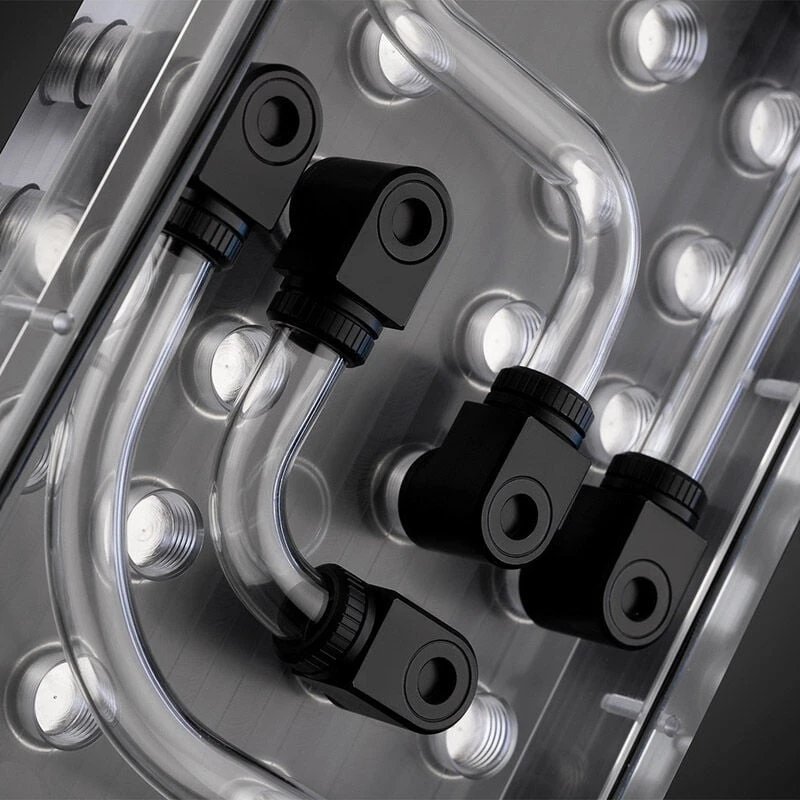 Ek Water Blocks EK vandens blokai EK Vanduo blokai EK-QuantumX kilpos Distroplate D5 PWM – juodas