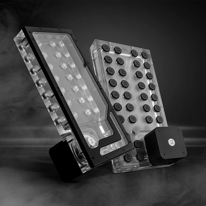 Ek Water Blocks EK vandens blokai EK Vanduo blokai EK-QuantumX kilpos Distroplate D5 PWM – juodas