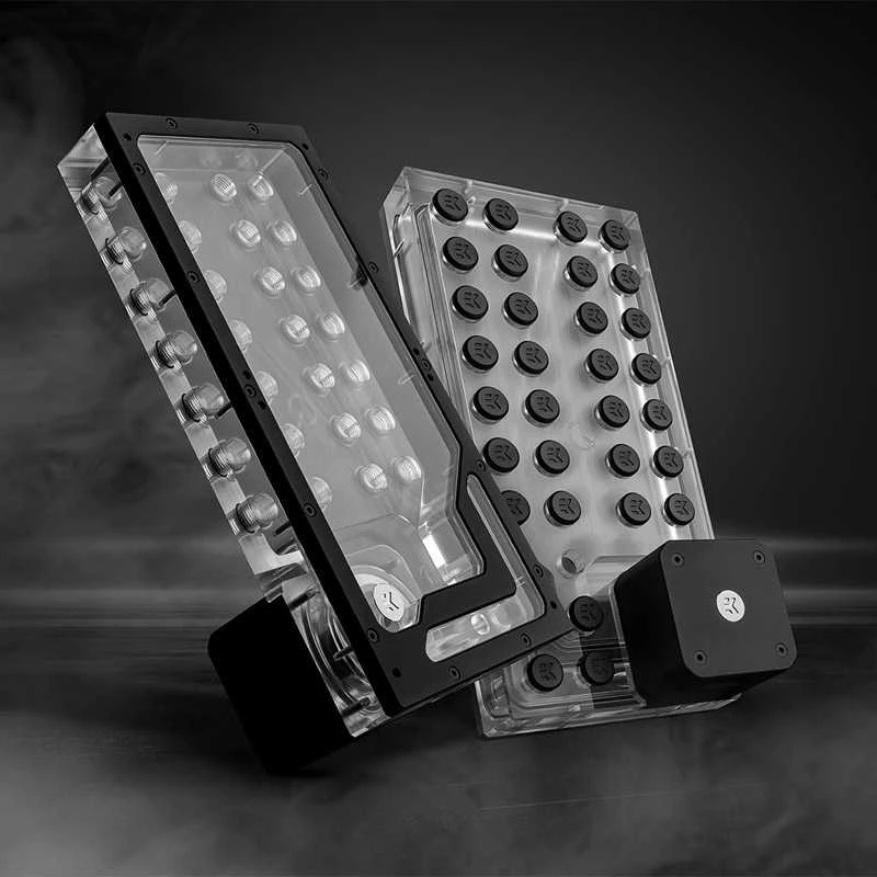 Ek Water Blocks EK vandens blokai EK Vanduo blokai EK-QuantumX kilpos Distroplate D5 PWM – juodas
