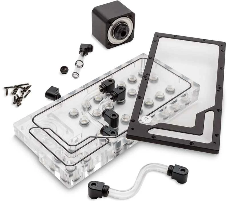 Ek Water Blocks EK vandens blokai EK Vanduo blokai EK-QuantumX kilpos Distroplate D5 PWM – juodas