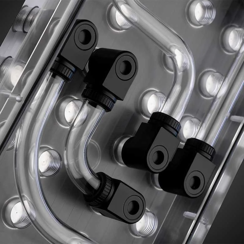 Ek Water Blocks EK vandens blokai EK Vanduo blokai EK-QuantumX kilpos Distroplate D5 PWM – juodas