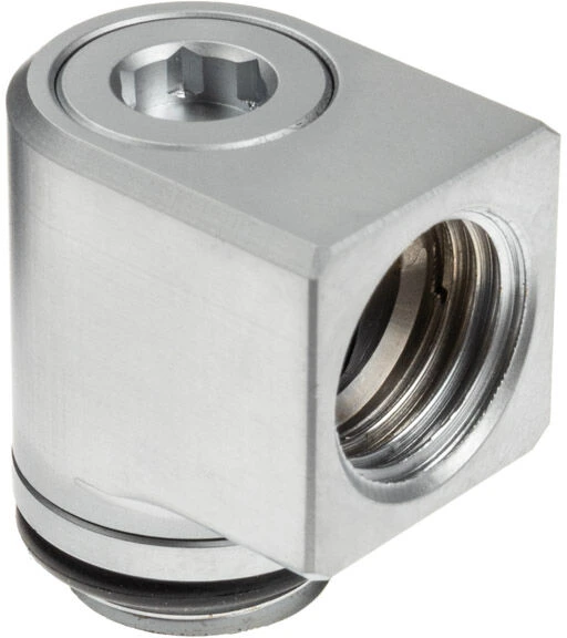 Ek Water Blocks „Ek Vanduo Blocks EK Vanduo Blocks EK-Torque Micro“ adapteris, 90 laipsnių, G1/4 colio kištukas į G1/4 colio kištuką, pasukamas, matinio titano spalvos
