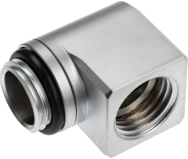 Ek Water Blocks „Ek Vanduo Blocks EK Vanduo Blocks EK-Torque Micro“ adapteris, 90 laipsnių, G1/4 colio kištukas į G1/4 colio kištuką, pasukamas, matinio titano spalvos