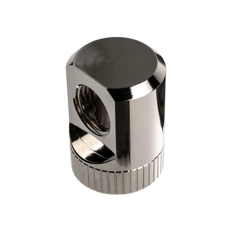 Ek Water Blocks EK vandens blokai EK Vanduo blokai EK-Torque adapteris 90 laipsnių G1/4 colio kištukas į G1/4 colio kištuką, pasukamas, nikelio sidabrinis