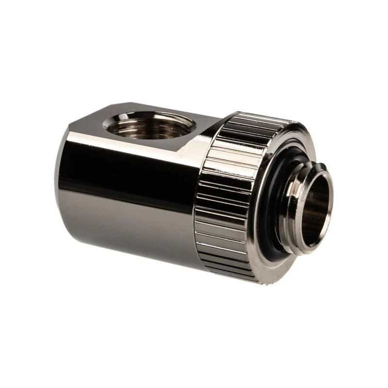 Ek Water Blocks EK vandens blokai EK Vanduo blokai EK-Torque adapteris 90 laipsnių G1/4 colio kištukas į G1/4 colio kištuką, pasukamas, nikelio sidabrinis