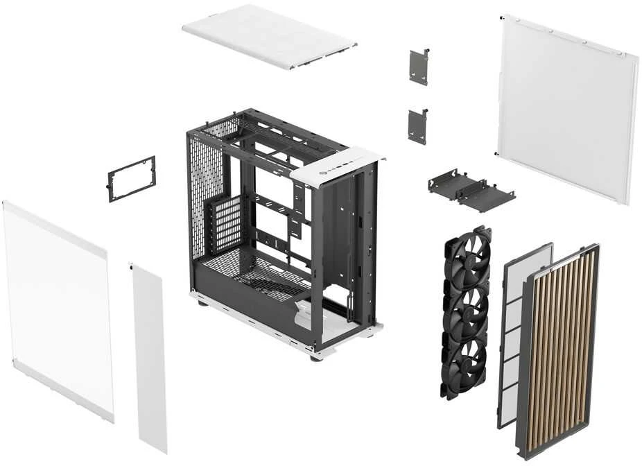 „Fractal Design“ kompiuterio korpusas | „North XL“ | „Chalk Baltas TG Clear“ | ATX