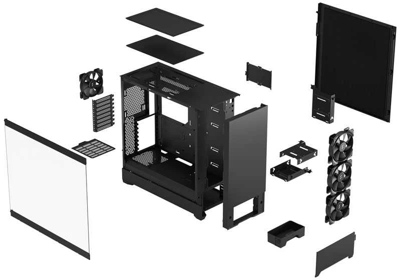 „Fractal Design“ | „Pop XL“ | Šoninis langas | Juodas Solid | E-ATX iki 280 mm, ATX, mATX, Mini ITX | ATX
