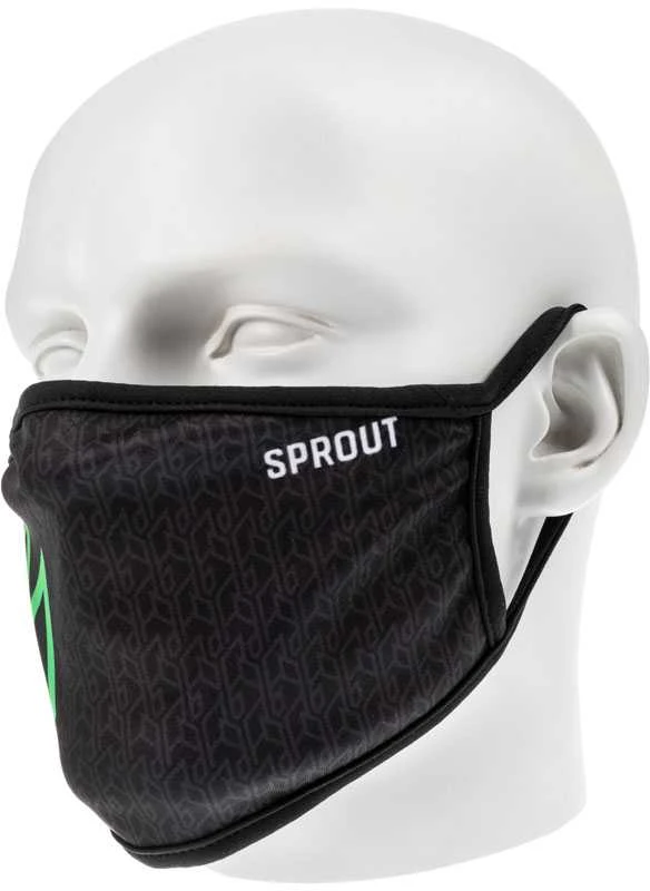 Juoda SPROUT apsauginė kaukė, šoninis vaizdas