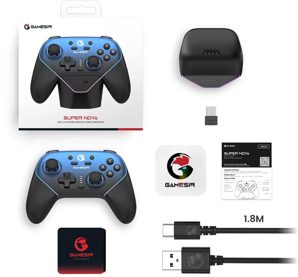 GameSir SuperNova T4n Pro belaidis žaidimų valdiklis, mėlynos spalvos